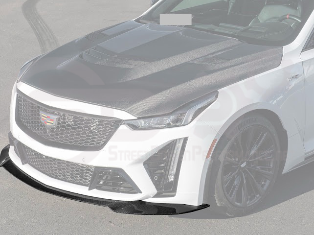 2022-UP CADILLAC CT5-V BLACKWING SEDAN | CARBON FIBER FACTORY EXTENDED STYLE FRONT LIP SPLITTER GROUND EFFECTS